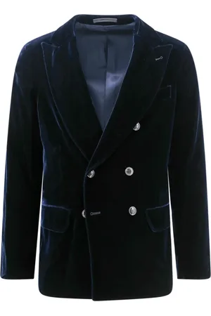 Giorgio Armani Homme, Vestes, Bleu, Taille: L Vêtements Bleus à Double Boutonnage avec Poches