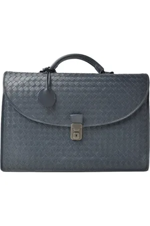 Bottega Veneta Homme, Pre-owned, Bleu, Taille: ONE Size Pre-owned Cuir sacs-main