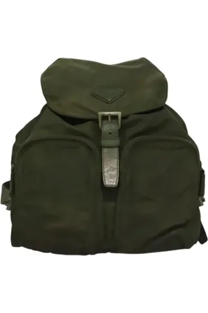 Prada Femme, Pre-owned, Vert, Taille: ONE Size Pre-owned Nylon sacs-dos