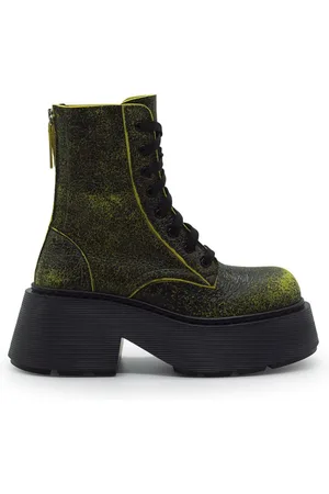 vic matiè Femme, Chaussures, Jaune, Taille: 40 EU Bottes Stripy en Cuir Jaune