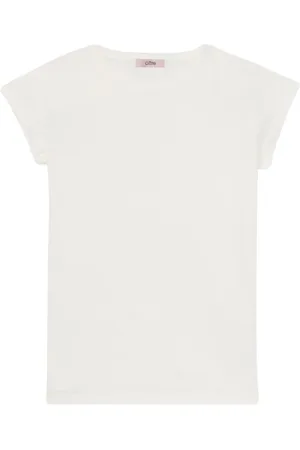 Oltre Femme, Tops, Blanc, Taille: 46 FR T-shirt avec bandana et broche