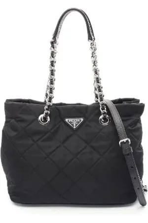 Prada Femme, Pre-owned, Noir, Taille: ONE Size Pre-owned Toile cabas