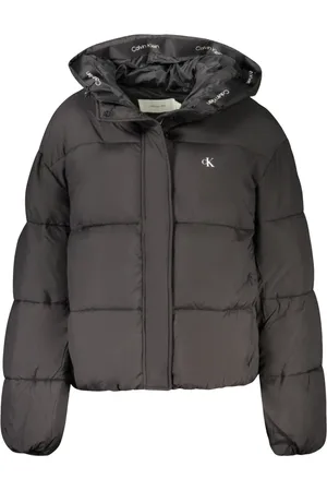 Calvin Klein Femme, Vestes, Noir, Taille: 42 FR Veste à capuche noire avec poches et logo