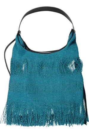 Anita Bilardi Femme, Sacs, Bleu, Taille: ONE Size Sac à bandoulière bleu à franges et imprimé Snoopy