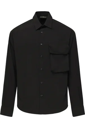 Giuliano Galiano Homme, Chemises, Noir, Taille: M Chemise noire à manches courtes boutonnée