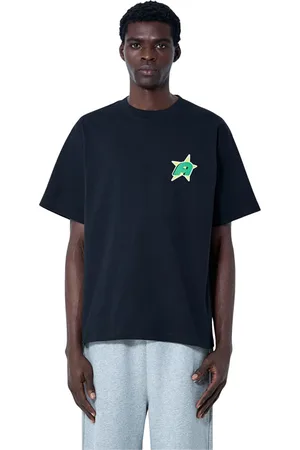 AWAKE NY Homme, Tops, Noir, Taille: L T-shirt en Coton avec Logo Motif