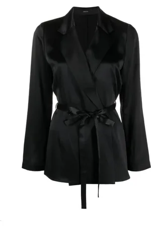 Joseph Femme, Vestes, Noir, Taille: 36 FR Veste Noire en Soie Satinée