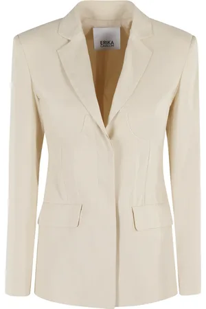 ERIKA CAVALLINI Femme, Vestes, Blanc, Taille: 38 FR Blazer Amanda en Couleur Talco