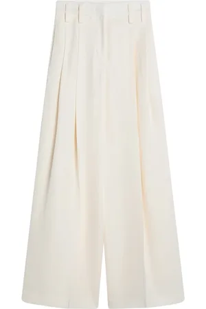 Jil Sander Femme, Pantalons, Blanc, Taille: 38 FR Pantalon large