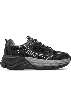 Iceberg Homme, Chaussures, Noir, Taille: 42 EU Baskets Homme Noires Printemps/Été Style Tendance