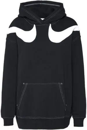 Nike Femme, Sweatshirts et sweats à capuche, Noir, Taille: 42 FR Sweat à capuche Swoosh en molleton brossé
