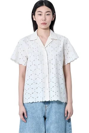 Moncler Femme, Blouses et Chemises, Blanc, Taille: 36 FR Chemise à boutons en dentelle