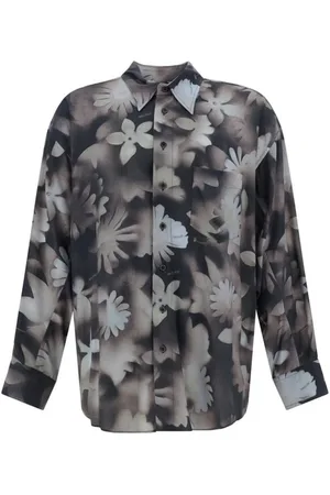 MAGLIANO Homme, Chemises, Multicolore, Taille: S Chemise à Imprimé Floral et Ourlet Évasé