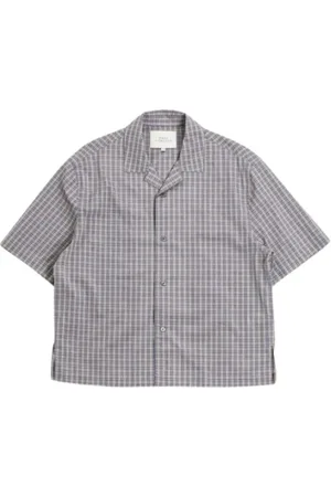 STUDIO NICHOLSON Homme, Chemises, , Taille: M Chemise décontractée à carreaux avec col camp