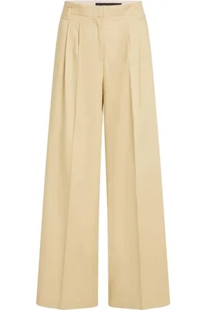 Karl Lagerfeld Femme, Pantalons, Brun, Taille: 38 FR Pantalon avec taille ajustable et design plissé