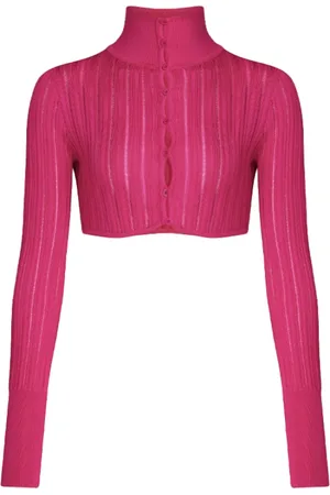 Alaïa Femme, Pulls, Rose, Taille: 36 FR Robe sans manches rose en tricot avec jupe évasée