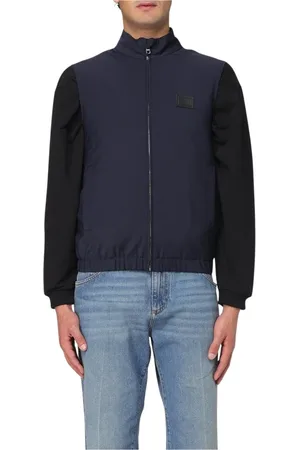 Dolce & Gabbana Homme, Vestes, Bleu, Taille: S Gilet Bleu à Col Haut