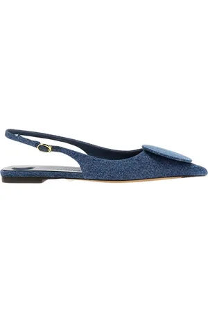 Jacquemus Femme, Chaussures, Bleu, Taille: 36 EU Ballerines Slingback en Denim Bleu