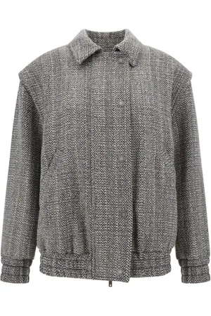 Golden Goose Femme, Vestes, Gris, Taille: 42 FR Bomber en Laine avec Détails Classiques