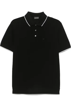 Emporio Armani Homme, Tops, Noir, Taille: 3XL Polo en Coton avec Logo Brodé