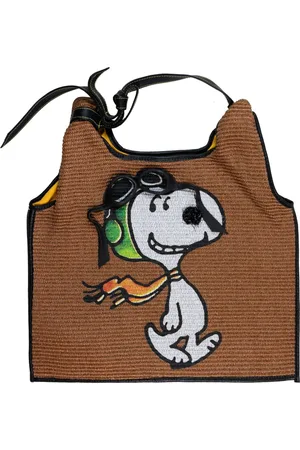 Anita Bilardi Femme, Sacs, Brun, Taille: ONE Size Sac à bandoulière marron avec impression Snoopy