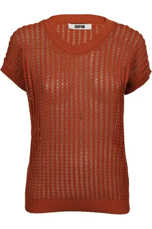 Mauro Grifoni Femme, Pulls, , Taille: 36 FR Haut sans manches en tricot tressé cuivre