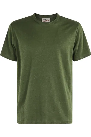 MC2 SAINT BARTH Homme, Tops, Vert, Taille: M T-shirt en lin vert militaire