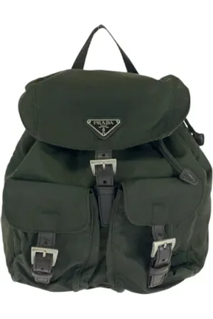 Prada Femme, Pre-owned, Vert, Taille: ONE Size Pre-owned Toile sacs-dos