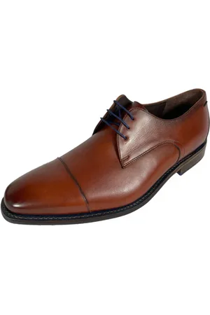 Van Bommel Homme, Chaussures, Brun, Taille: 43 1/2 EU Chaussures Business en Cuir de Veau DarkCognac