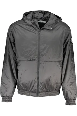 Calvin Klein Homme, Vestes, Noir, Taille: 2XL Veste noire à capuche avec détails contrastés