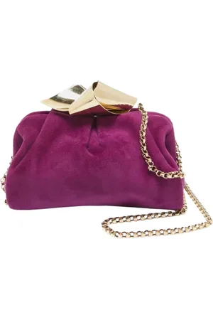 Jimmy Choo Femme, Pre-owned, Violet, Taille: ONE Size Pre-owned Daim pochettes-minaudieres