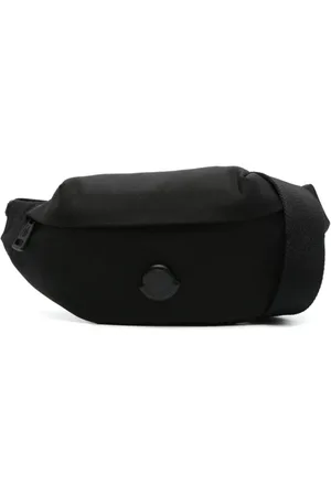 Moncler Homme, Sacs, Noir, Taille: ONE Size Veste noire avec inserts en cuir