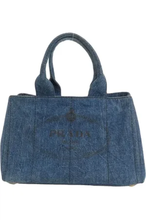 Prada Femme, Pre-owned, Bleu, Taille: ONE Size Pre-owned Denim cabas