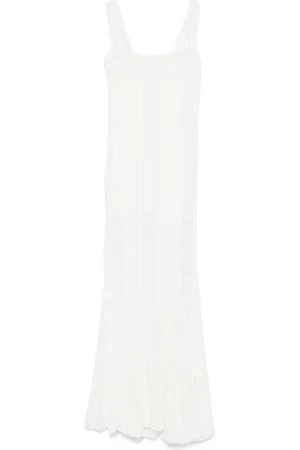 CHARO RUIZ IBIZA Femme, Robes, Blanc, Taille: 40 FR Robe blanche sans manches avec encolure en cœur