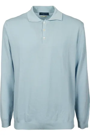 Daniele Fiesoli Homme, Tops, Bleu, Taille: M Polo Bleu en Crêpe de Coton