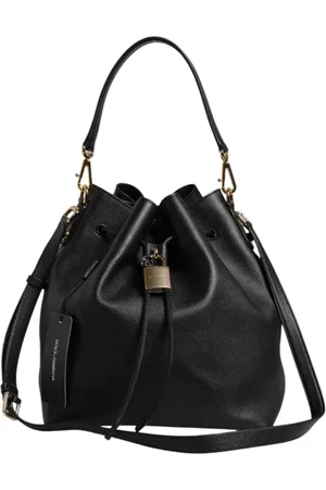 Dolce & Gabbana Femme, Sacs, Noir, Taille: ONE Size Sac Seau en Cuir Noir