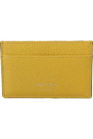 Jimmy Choo Femme, Accessoires, Jaune, Taille: ONE Size Porte-cartes en cuir jaune soleil