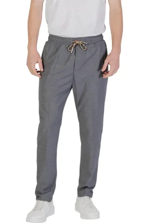 GIANNI LUPO Homme, Pantalons, Gris, Taille: S Pantalon Gris à Lacets avec Poches