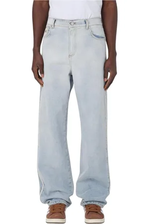 Msgm Homme, Jeans, Bleu, Taille: S Jean coupe moderne avec bandes latérales