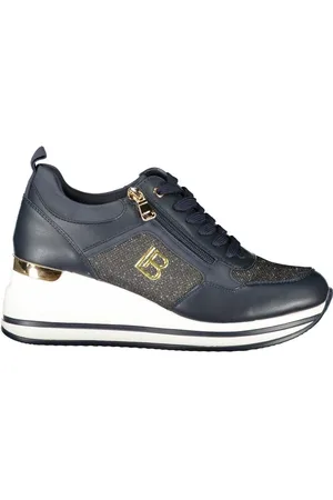 Laura Biagiotti Femme, Chaussures, Bleu, Taille: 36 EU Baskets en Polyester Bleu
