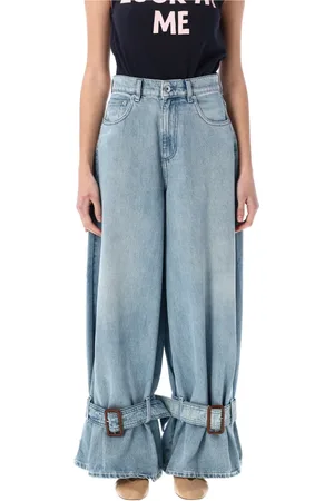 J.W.Anderson Femme, Jeans, Bleu, Taille: W26 Jean Bleu Clair à Revers Bouclés