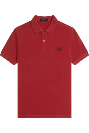 Fred Perry Homme, Tops, Rouge, Taille: M Polo Slim Fit Uni à Rayures