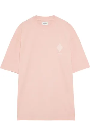 AMISH Homme, Tops, Rose, Taille: S T-shirt en Jersey de Coton à Manches Courtes