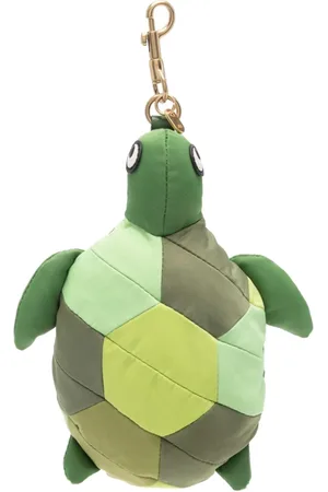 Anya Hindmarch Femme, Accessoires, Vert, Taille: ONE Size Porte-Clés Vert Olive avec Logo Gravé