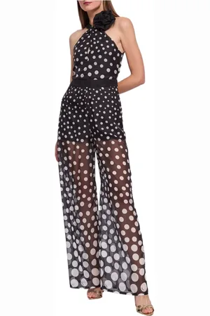 Gaudi Femme, Combinaisons et Ensembles, Noir, Taille: 36 FR Combinaison à pois avec détail floral