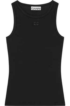 Ganni Femme, Tops, Noir, Taille: 36 FR Haut Noir pour Femmes