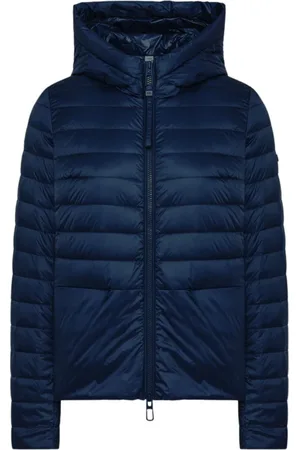 Duno Femme, Vestes, Bleu, Taille: 42 FR Veste Matelassée Bleue à Capuche