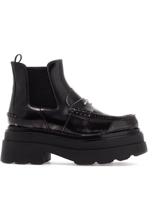 Alexander Wang Femme, Chaussures, Noir, Taille: 40 EU Bottines en cuir brillant avec plateforme