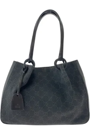 Gucci Femme, Pre-owned, Noir, Taille: ONE Size Pre-owned Toile cabas