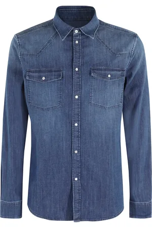 Dondup Homme, Chemises, Bleu, Taille: 2XL Chemise Denim Bleue Slim Fit